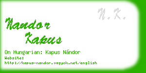 nandor kapus business card
